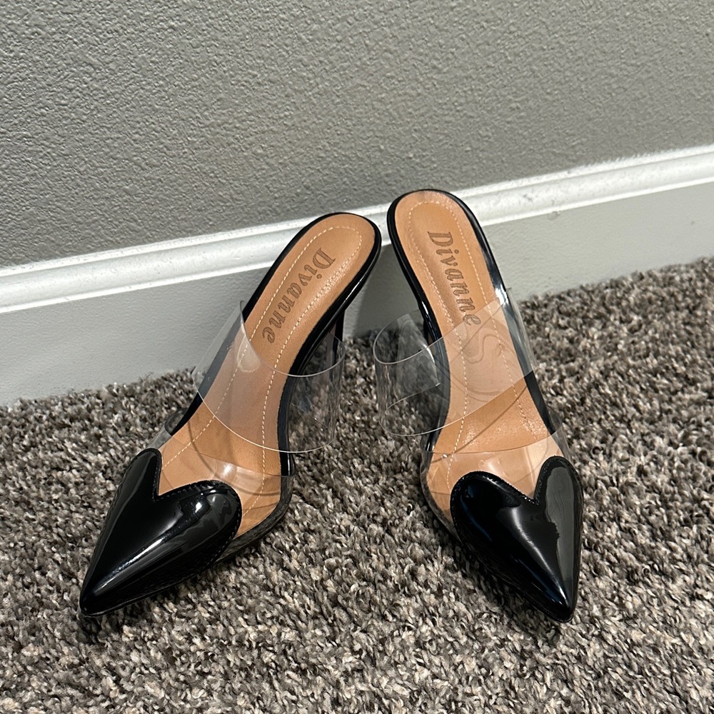 Divanne Black and Clear Heels